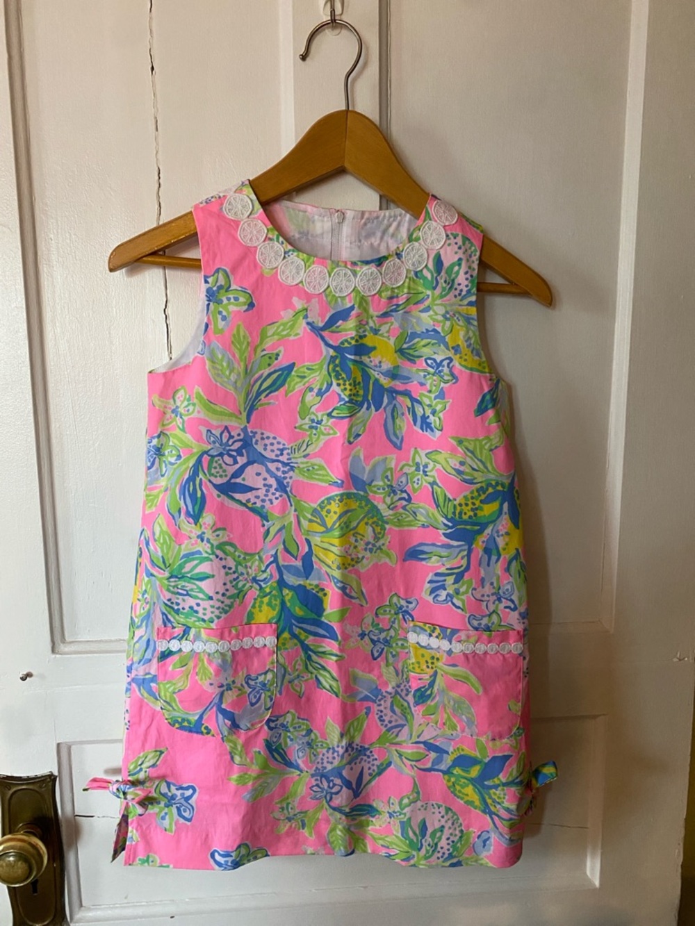 Lilly Pulitzer Pink, Blue & Green Tropical Print Girls Dress